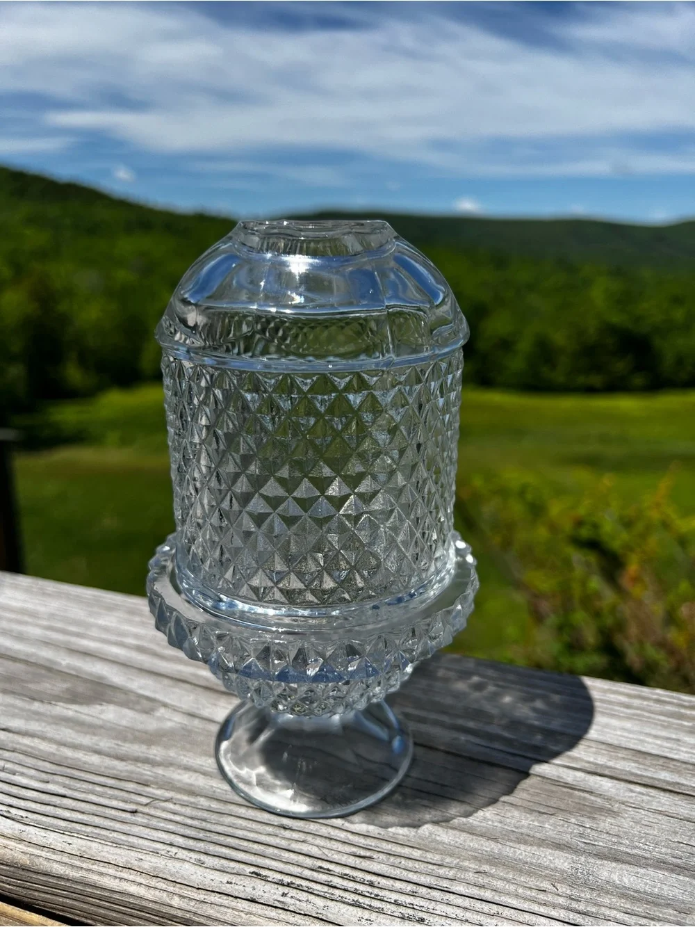 VTG- Viking Diamond Point Glimmer Fairy lamp-Clear UV Reactive-RARE- SEE PHOTOS